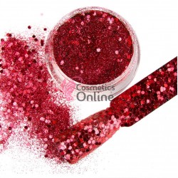 Decor pentru unghii NADP043DD Pulbere cu paiete pentru unghii Elegance EGA04 Rosie